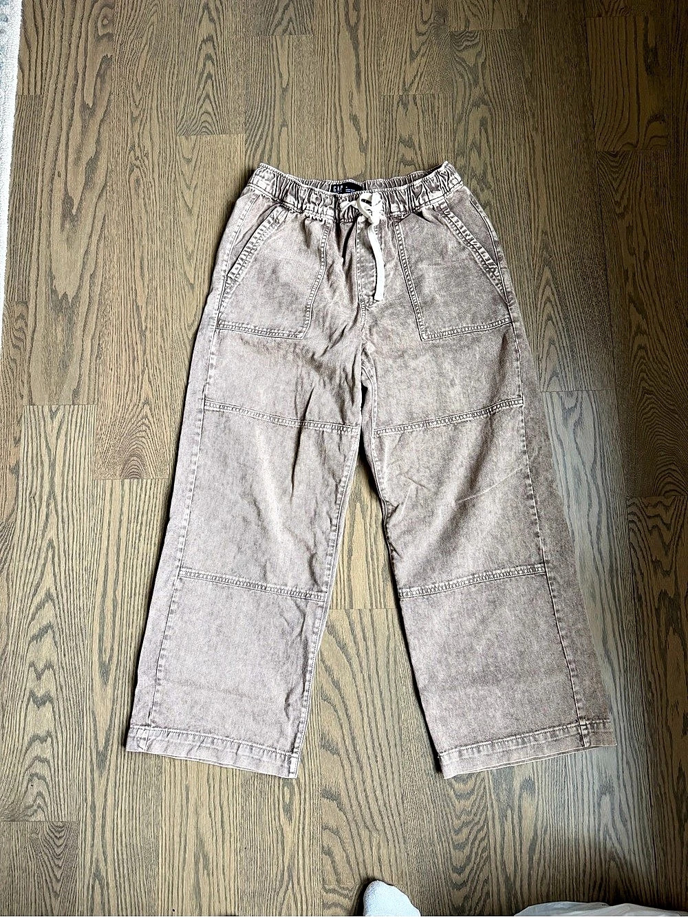 Gap High Rise Pull-On Wide-Leg Jeans Tan Medium
